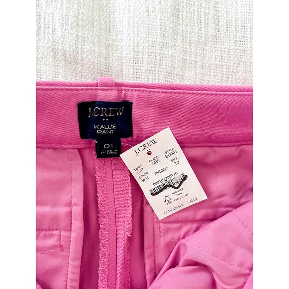J Crew Factory | NWT | Kallie straight-leg pant | Vivid Fuchsia Pink | Sz 0T - Picture 8 of 10